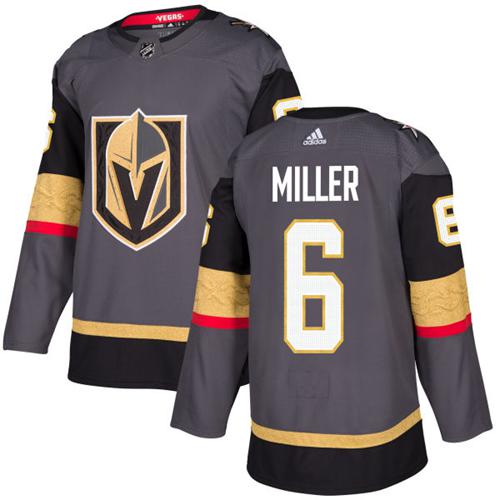 Adidas Men Vegas Golden Knights 6 Colin Miller Grey Home Authentic Stitched NHL Jersey